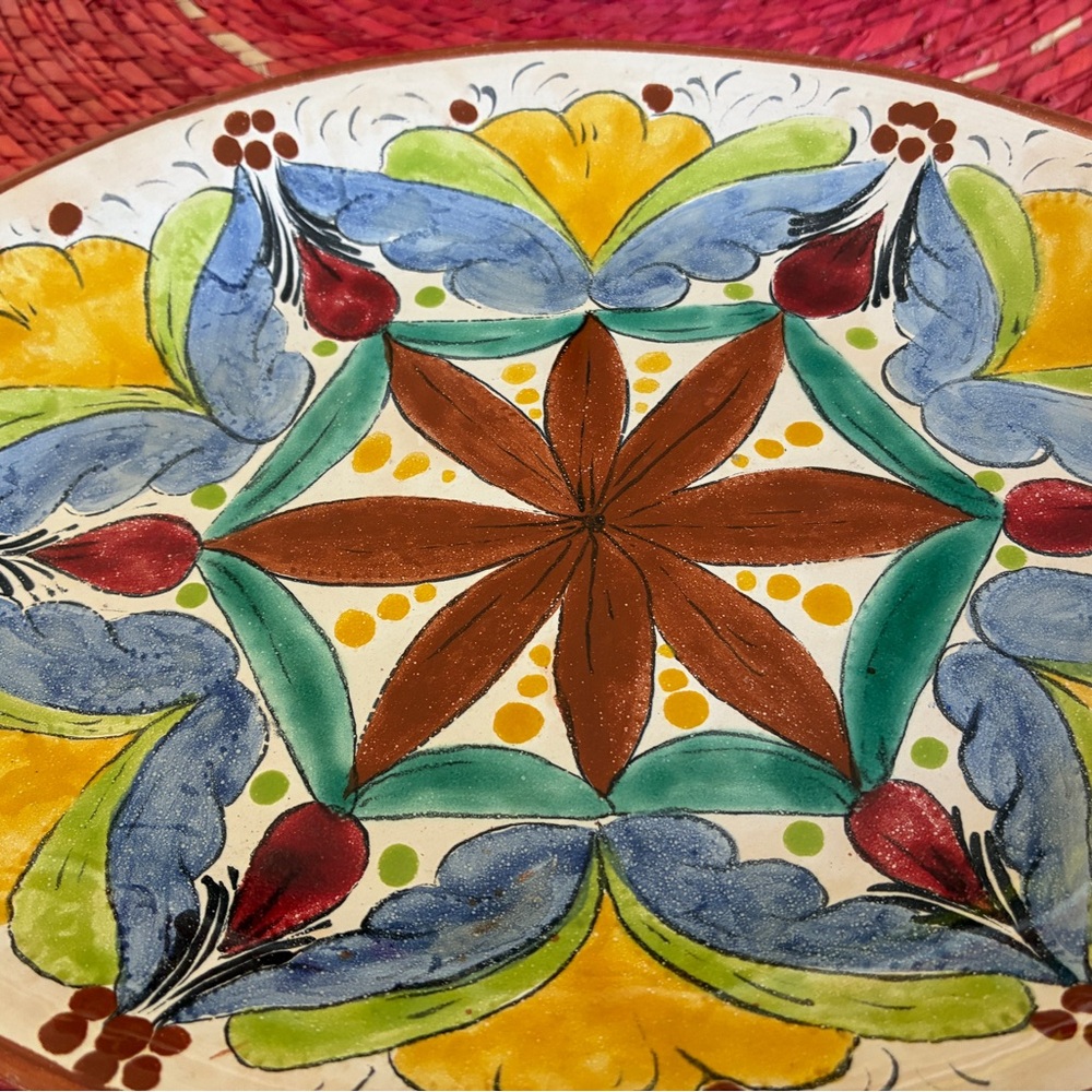 Colorful Hand-Painted Ceramic Plate - Picture 3 of 4